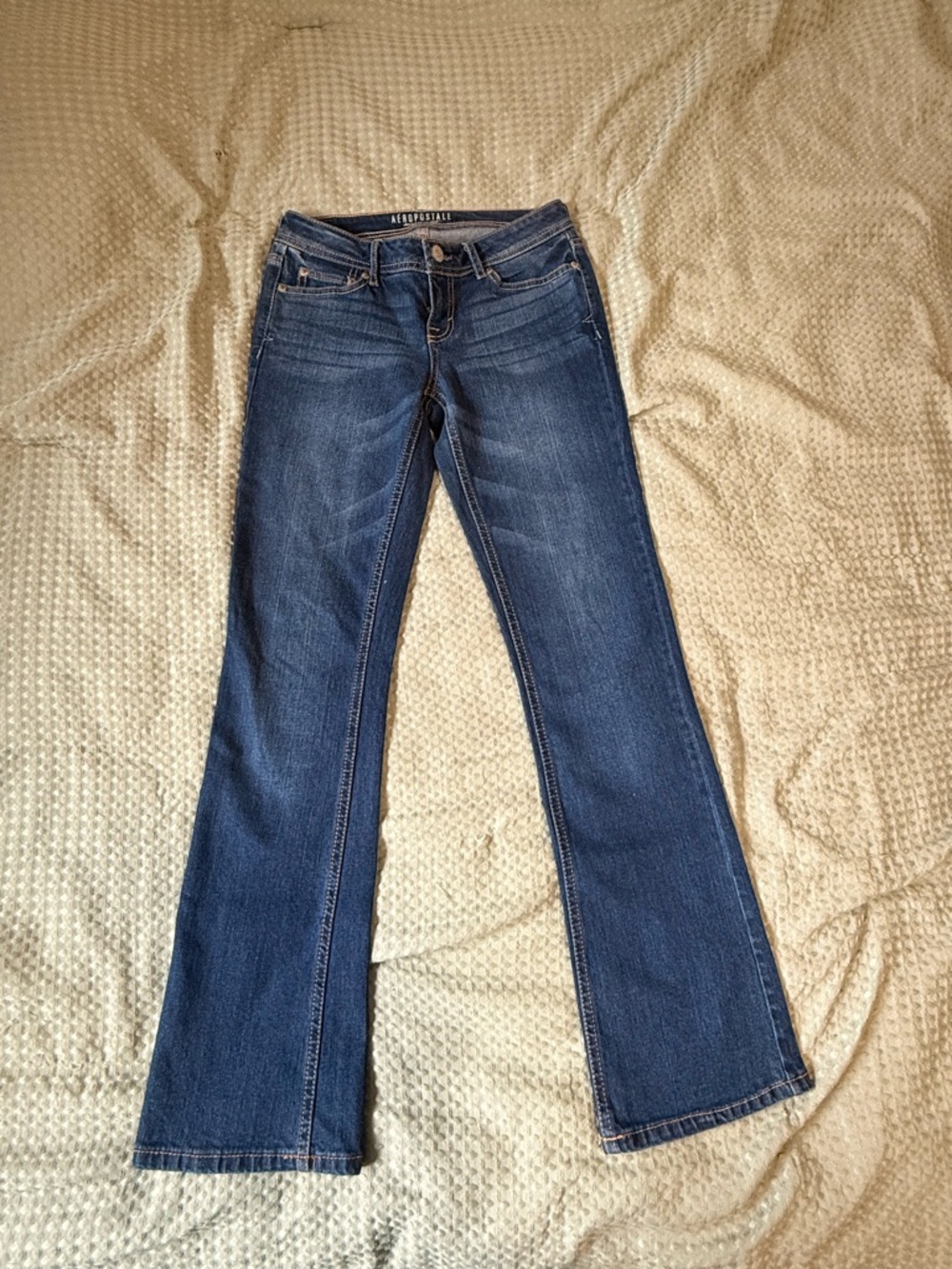 Aéropostale Bootcut Jeans Low Rise Blue Flare Denim Size 00 Short